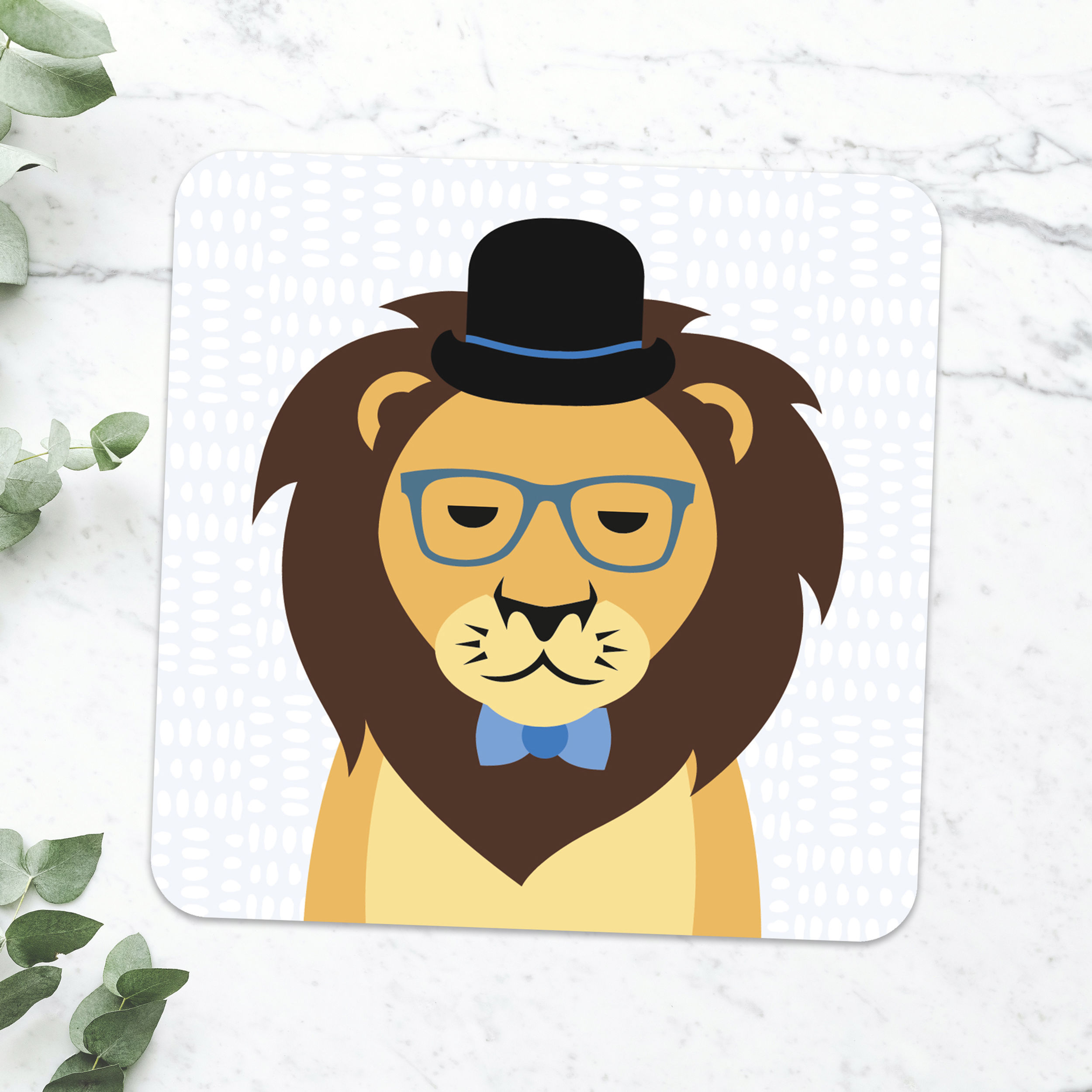 Hipster Lion Drinks Coaster