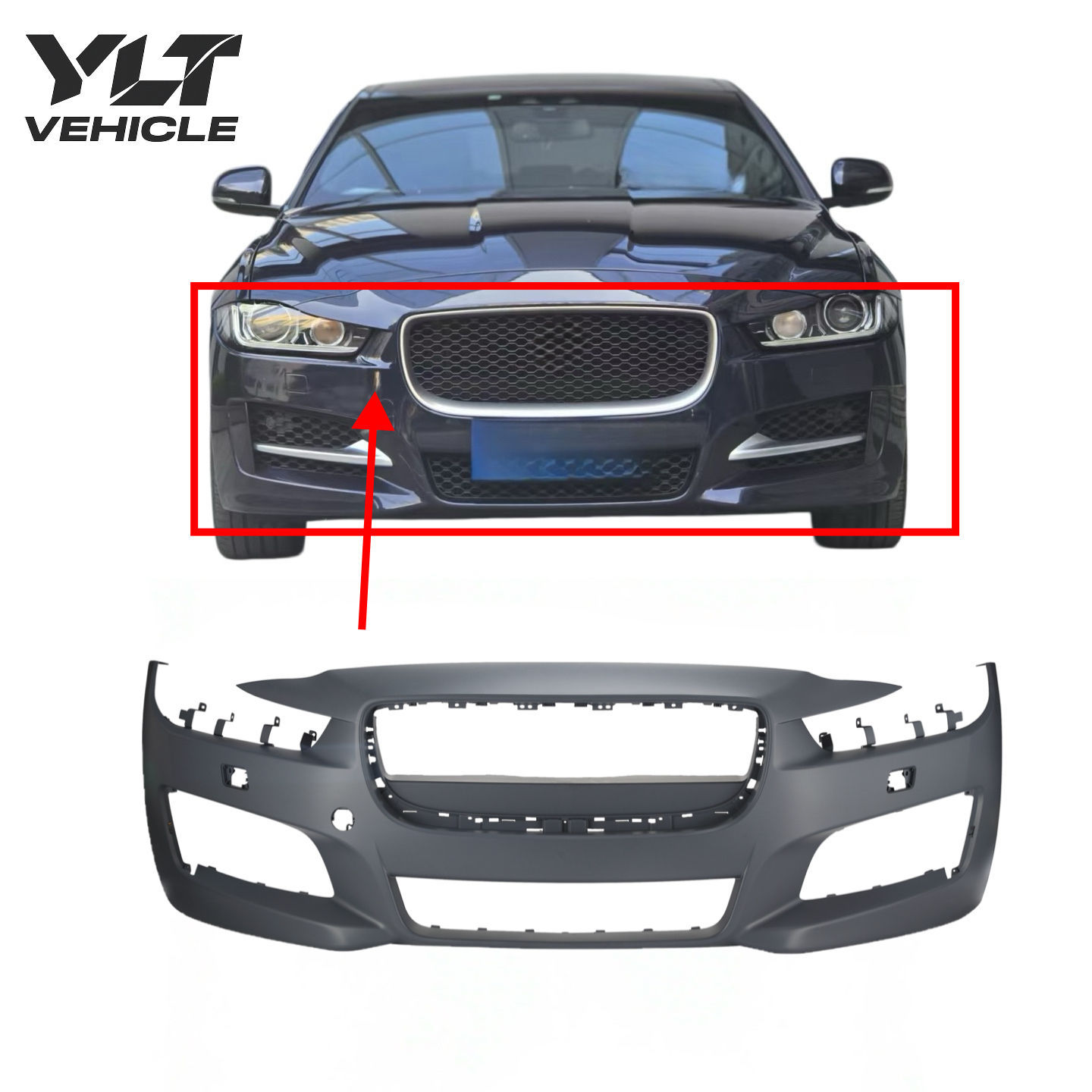Jaguar XE Front Bumper Cover R-Sport 2017–2019 Primed – OE T4N5850LML