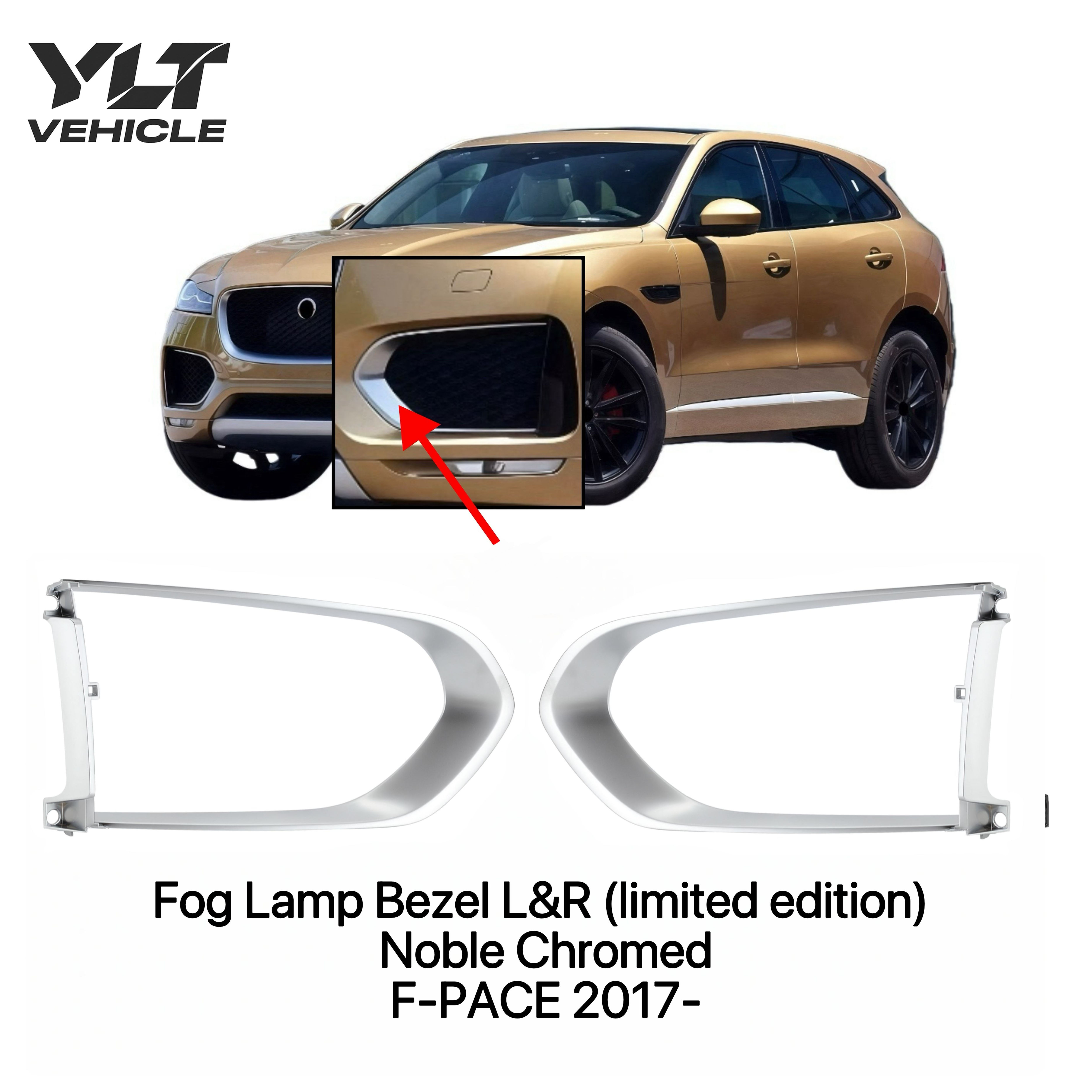 Jaguar F-PACE Fog Lamp Bezel 2017– Noble Chrome – CUS0065PN (L) / CUS0066PN (R)
