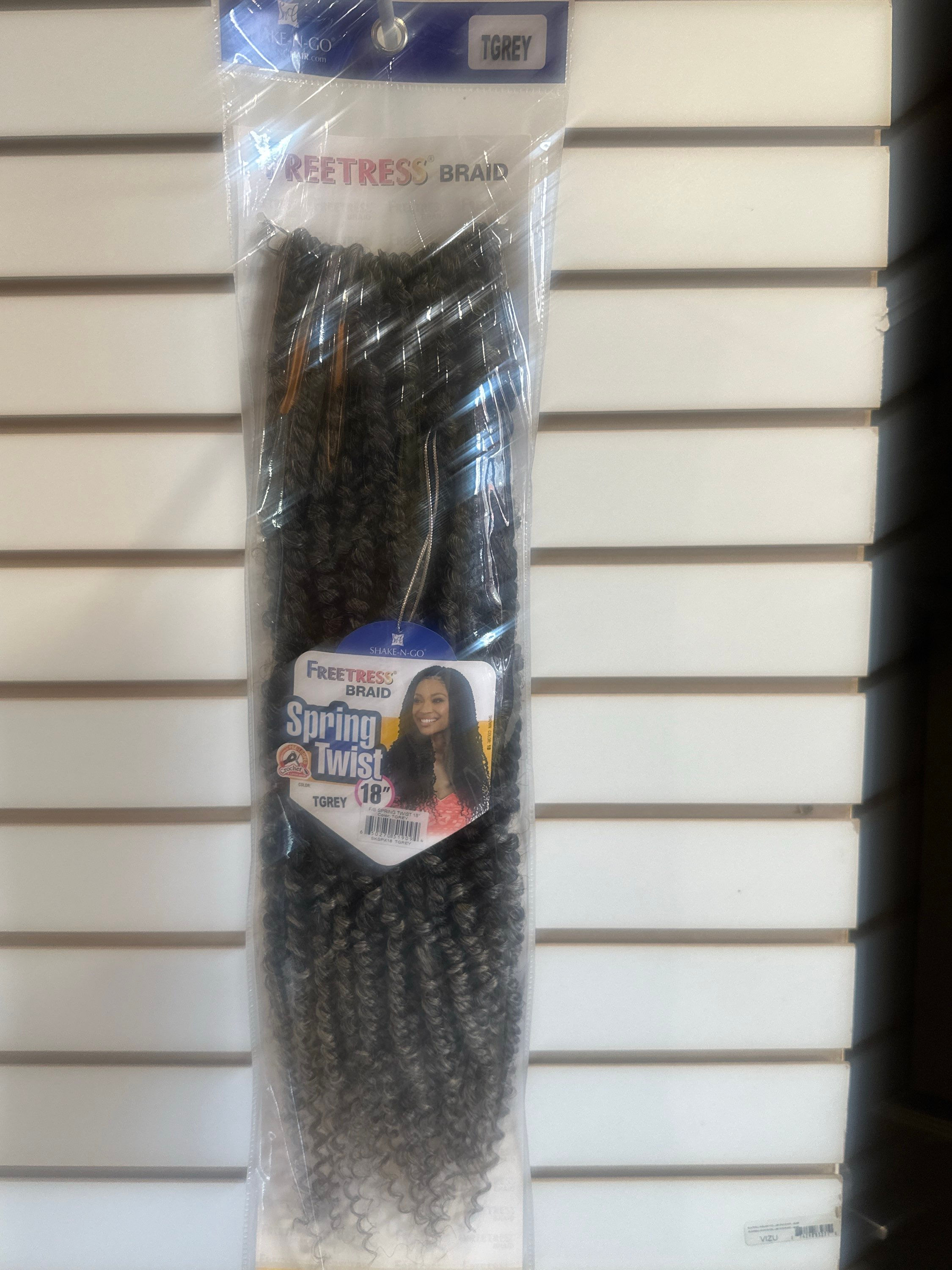 Shake-N-Go FreeTress Braid Spring Twist 18” TGREY