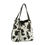 Thumbnail: Cow Print Satchel Tossel Handbag Black