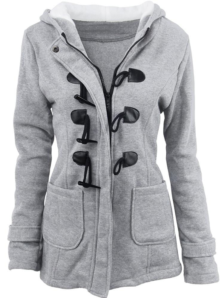 Thumbnail: Hooded Cotton Slim Fit Single Breasted Zipper Jacket