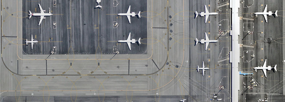 Aircraft parked at an airport