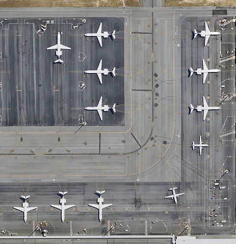 Planes parked at airport