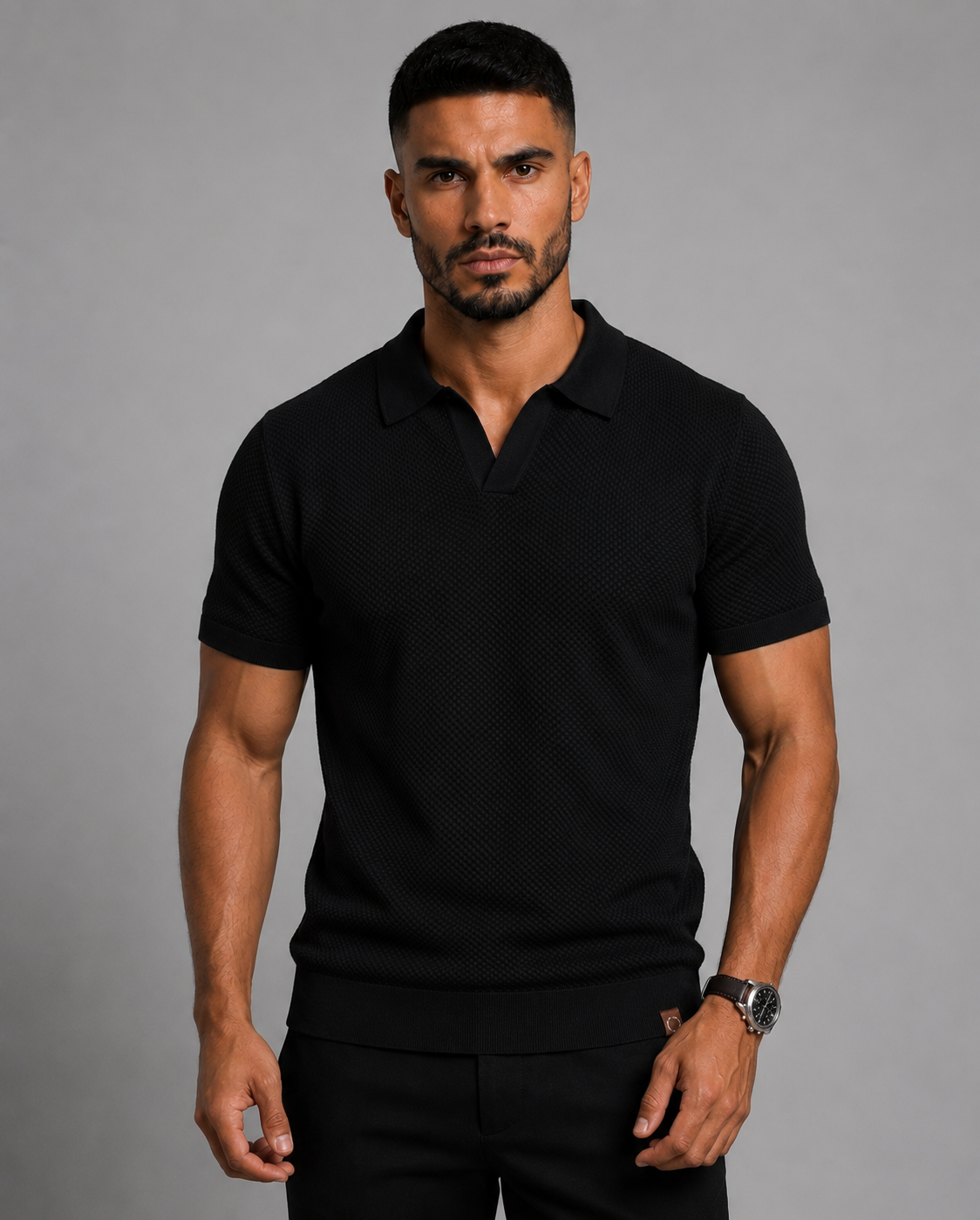 AIOPESON Men's Summer Breathable Polo Shirt Short Sleeve Solid Color Casual Polo