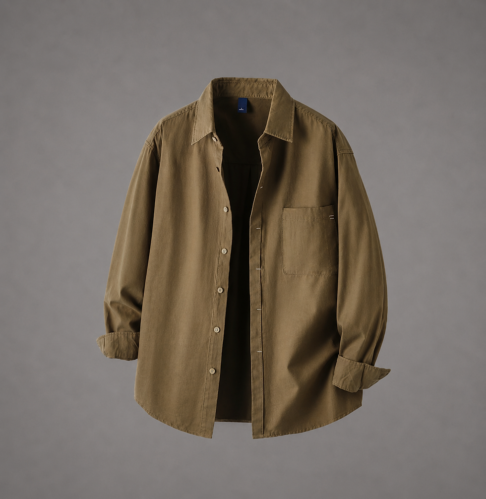 Thumbnail: Fashion Vintage Breathable Casual Shirt Men Commuter Business Long Sleeve Loose 