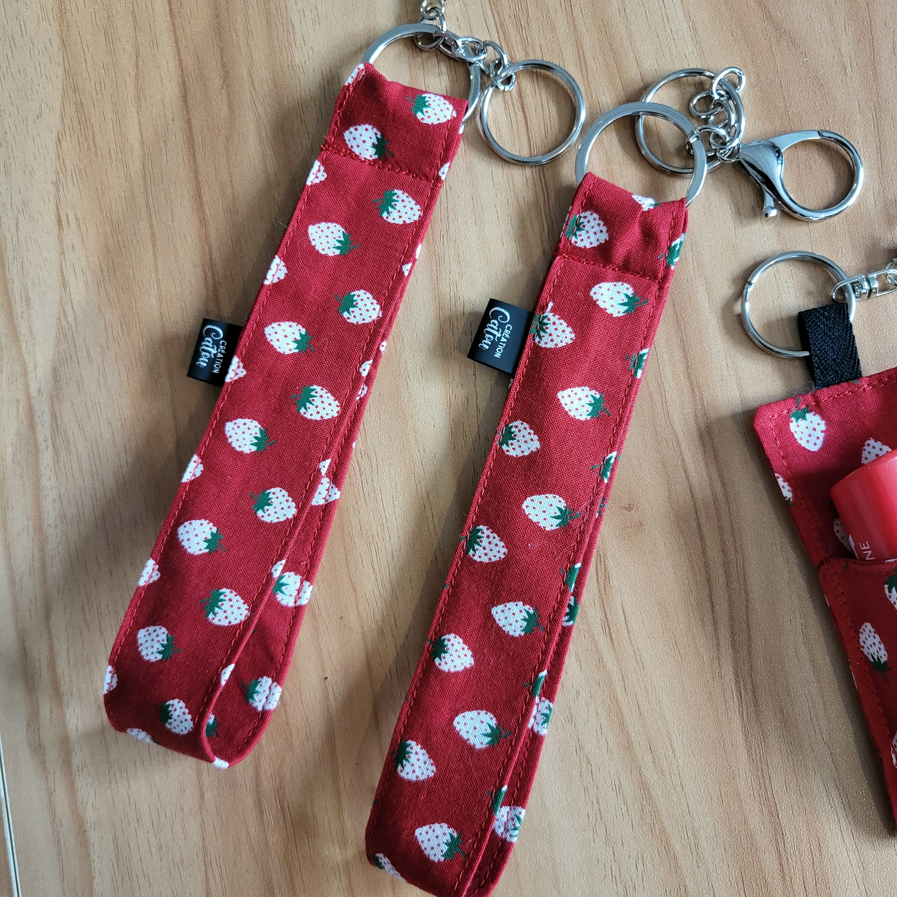 Porte clé sangle Fraise 🍓