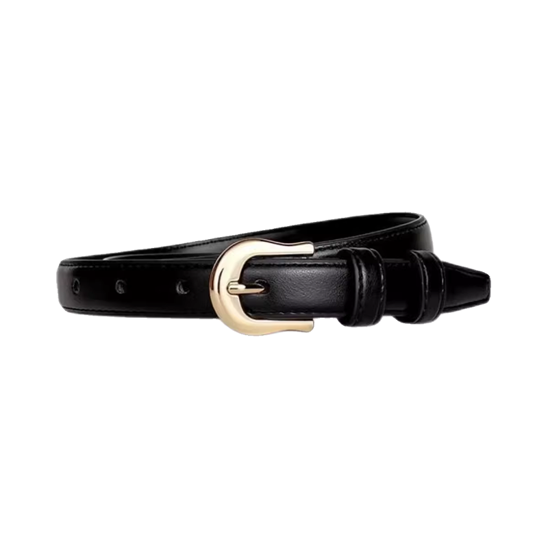 Thumbnail: Black western belt product display on white background