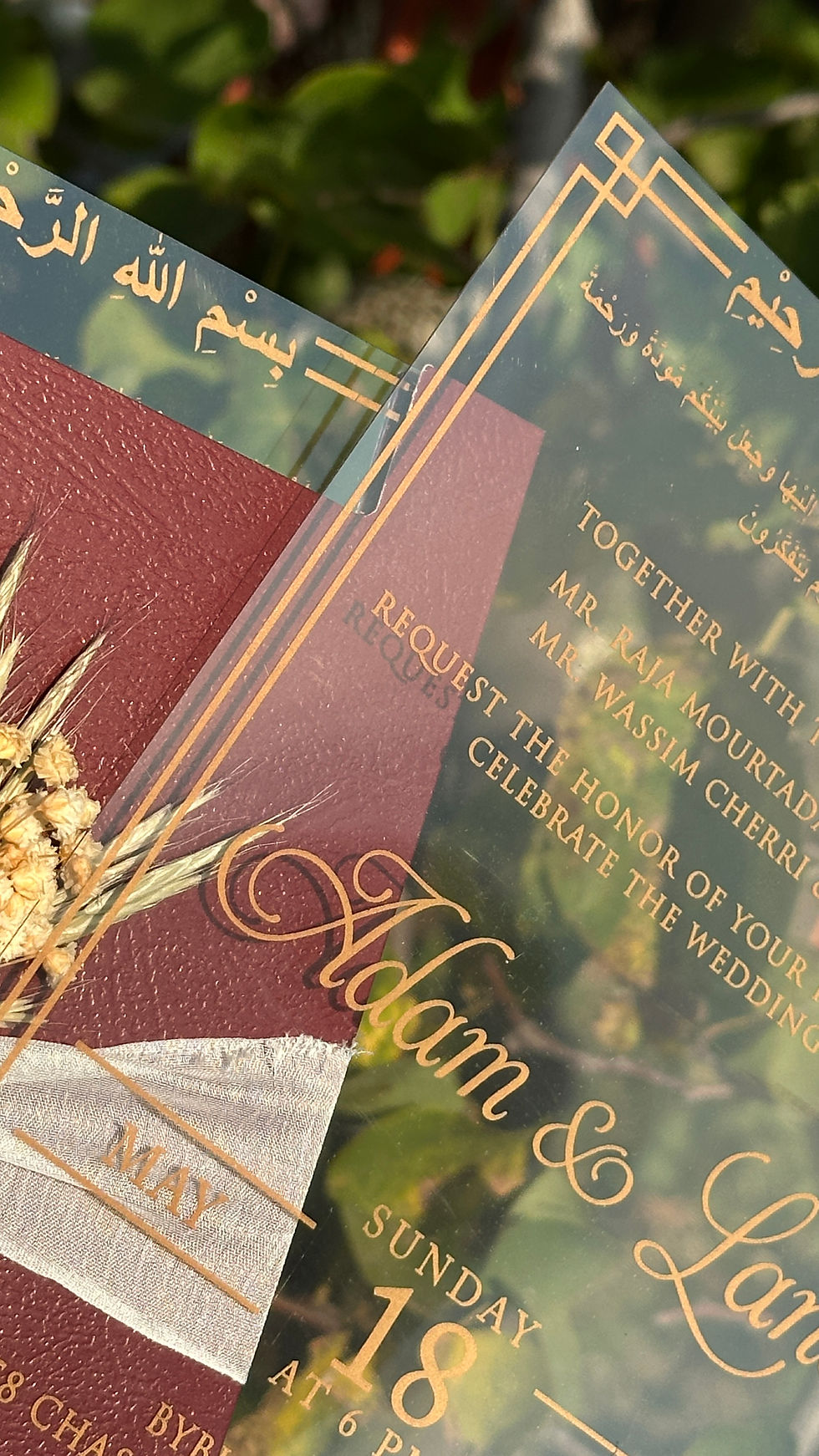 Miniatura: Wedding Invitation, Acrylic Invitations, Gold Acrylic Quinceanera Invitation, L1