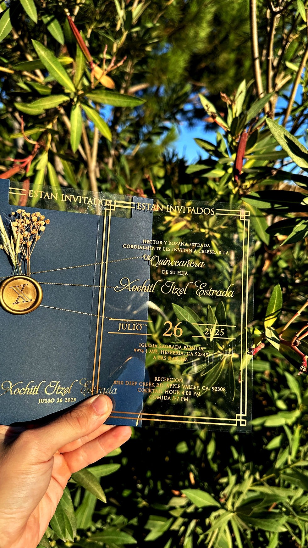 Thumbnail: Faire-part de mariage en acrylique avec cachet de cire – Carte transparente, K13