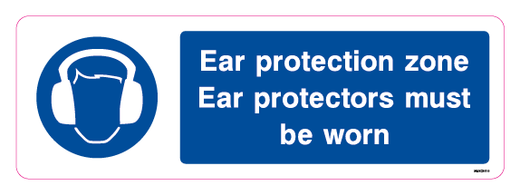 Ear protection zone - Ear protectors must be worn