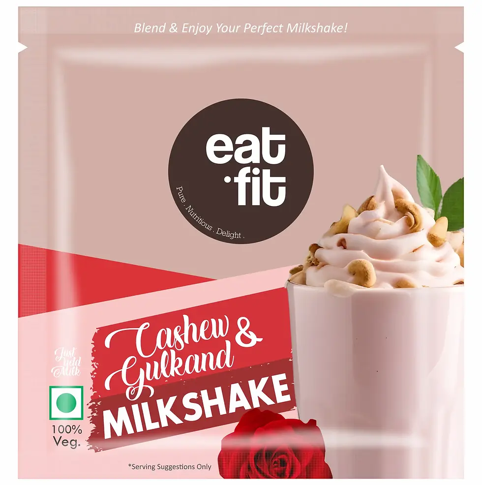 EatFit Milkshake Cashew & Gulkand Premix 25g