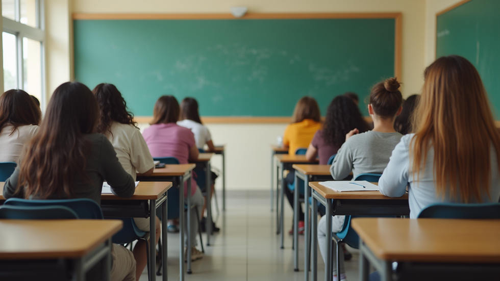 Vista de un aula inclusiva con estudiantes diversos participando en actividades