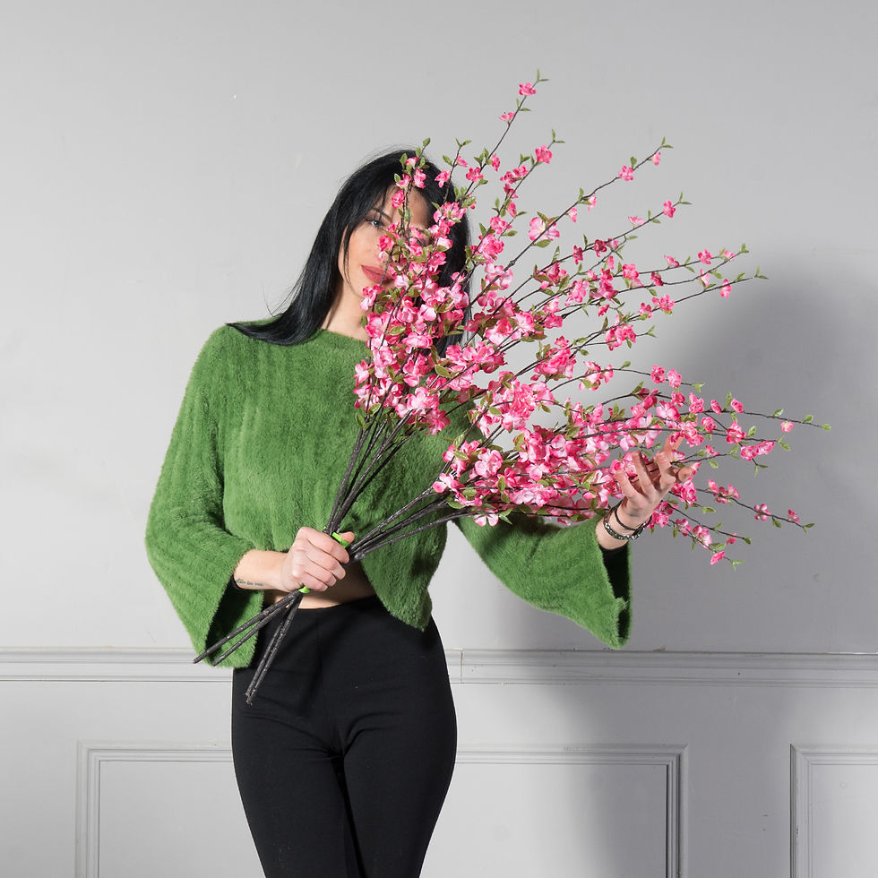 Thumbnail: Artificial Cherry Blossom Branch Pink 100 cm