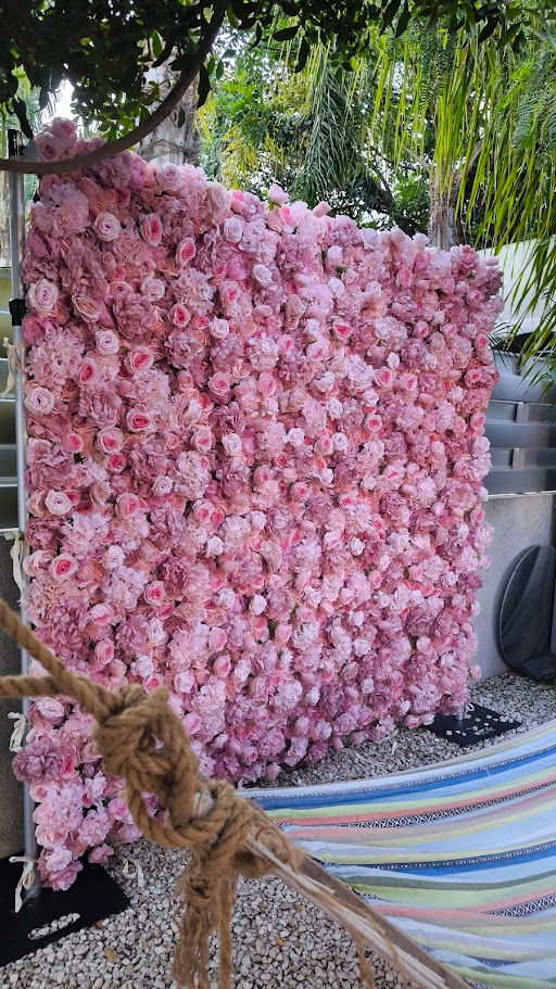 Pink Flower Backdrop Wall 