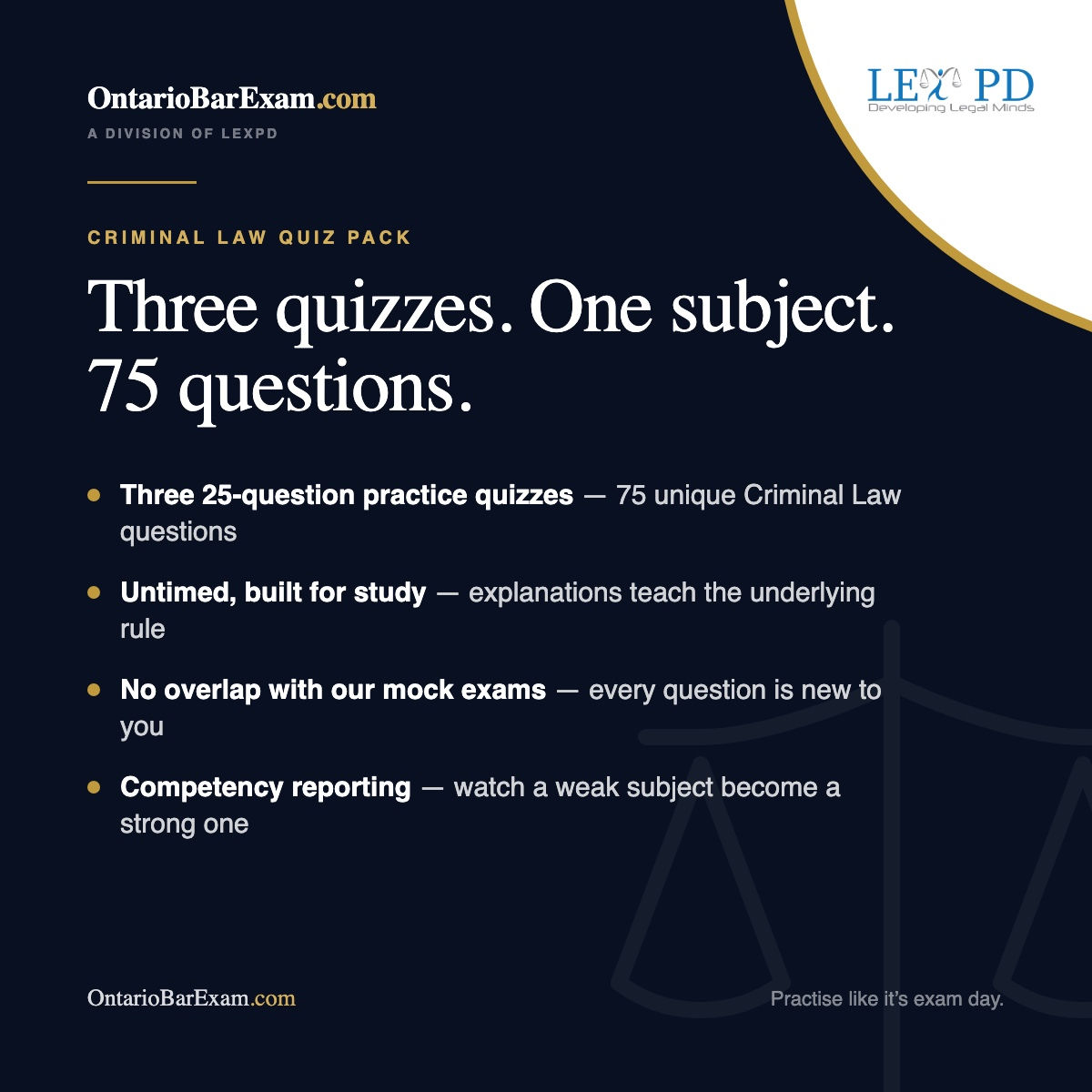 Criminal Law Practice Quiz Pack