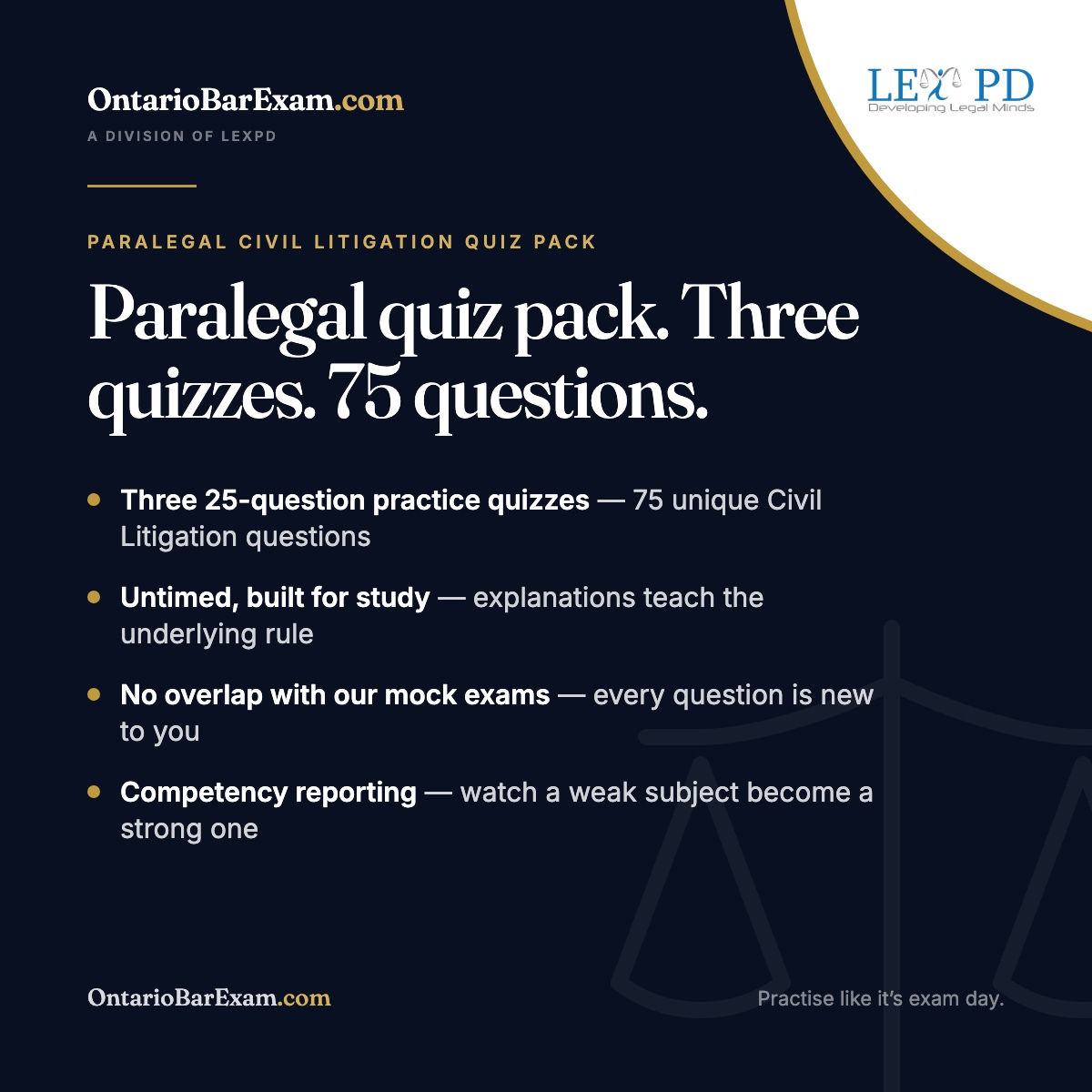 Paralegal Civil Litigation Practice Quiz Pack