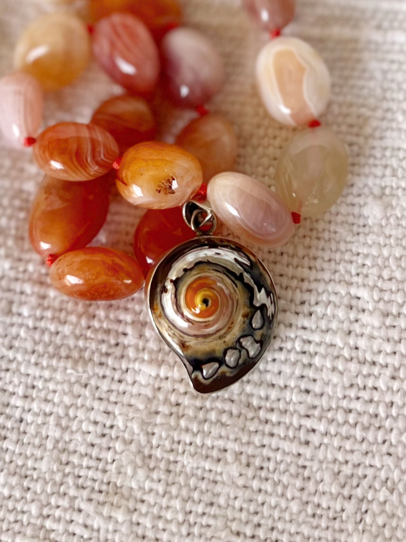 AFRICAN TURBAN SHELL PENDANT