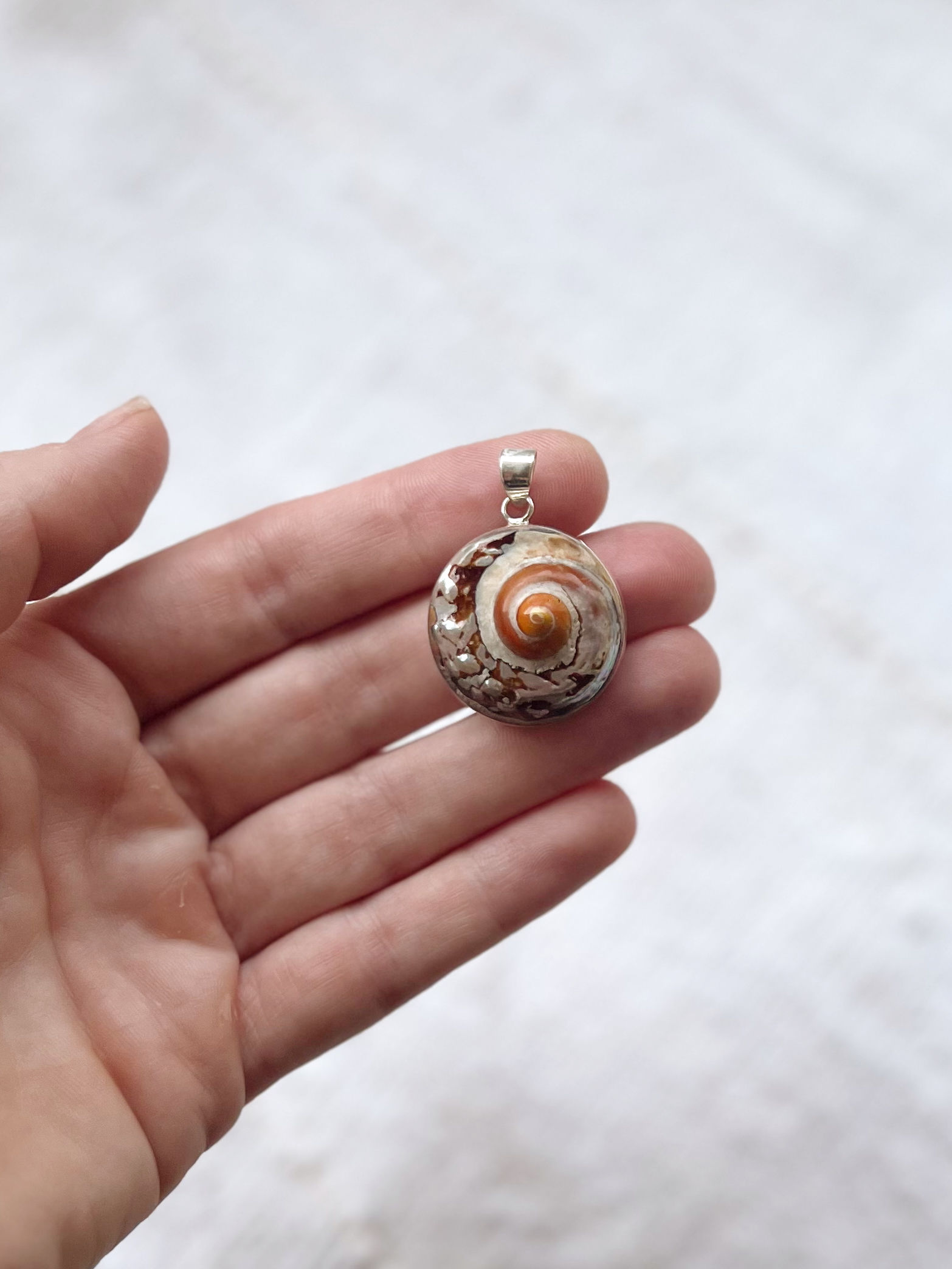 AFRICAN TURBAN SHELL PENDANT