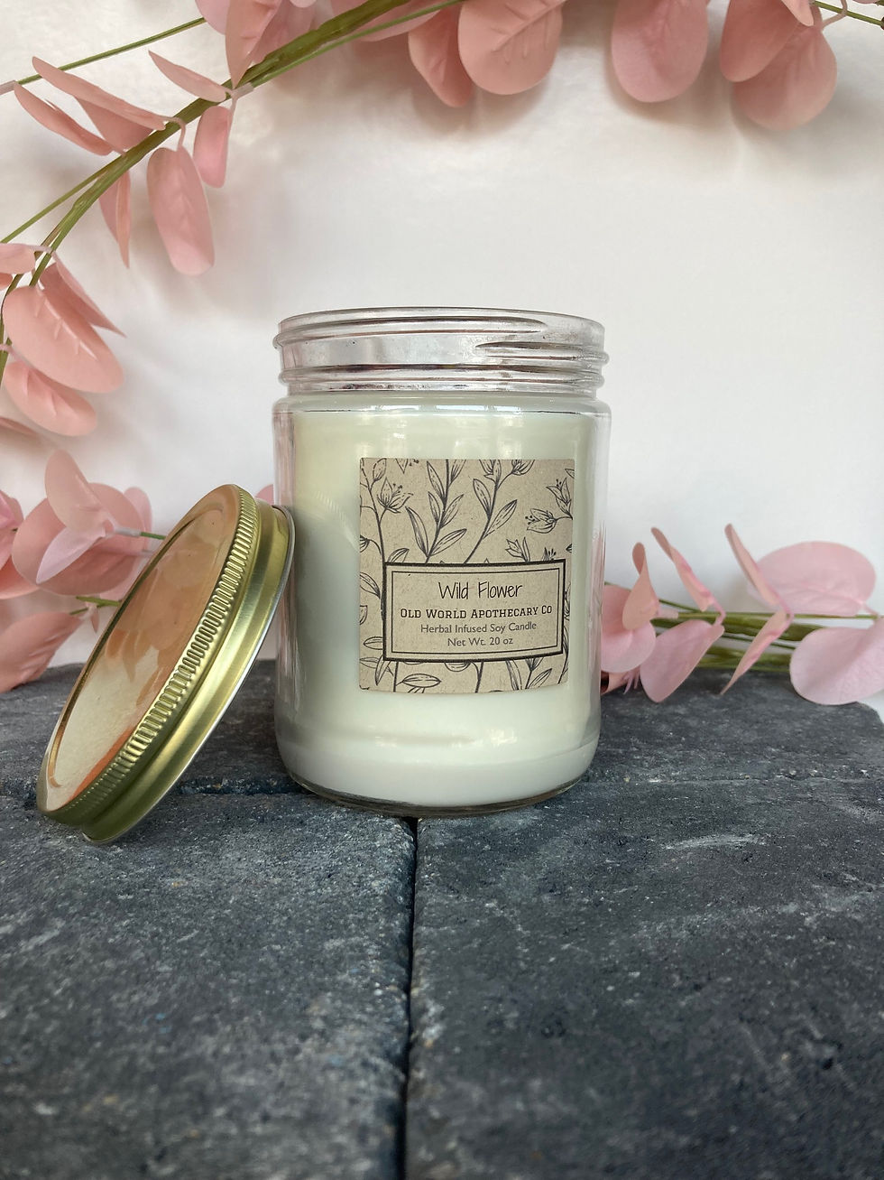 Miniature : Bougie de soja infusée aux herbes, 550 gr