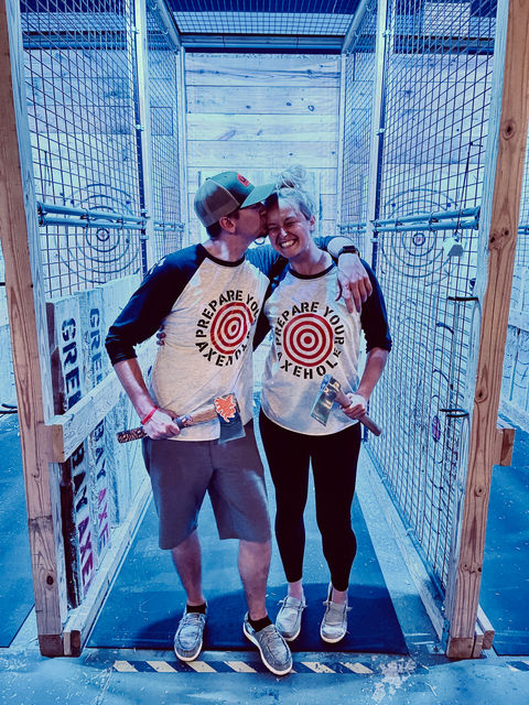 Couples Photo Holding Axes