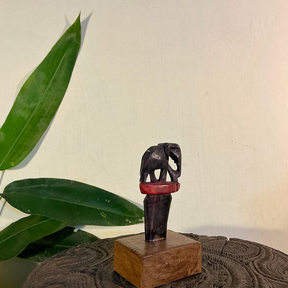 Thumbnail: Vintage African Ebony Carving: Salvaged Tripod Table Piece
