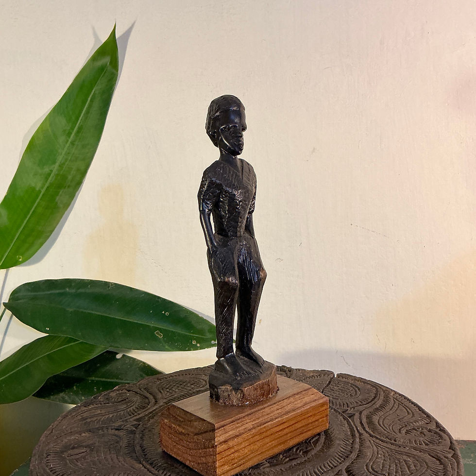 Thumbnail: Vintage African Ebony Carving: Man with Hands in Pockets
