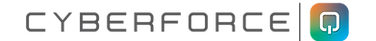 CyberForce|Q company logo. The logo spells out CyberForce|Q with a colorful Q with orange, light and dark blue, and green colors.