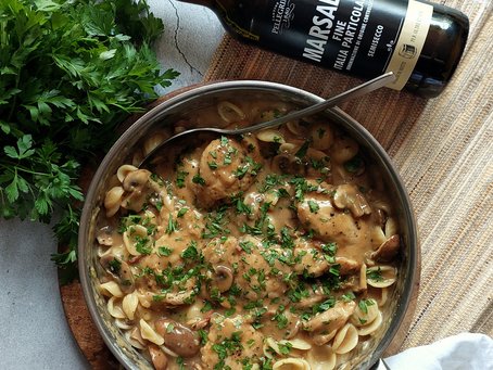 Pasta chicken Marsala