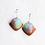 Thumbnail: Geometric enamel earrings on copper and silver
