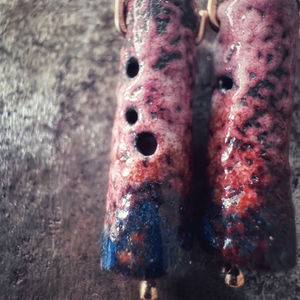 Enamel on copper earrings