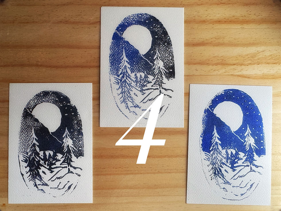 Miniature : Ça sent le sapin ! – Cartes de Noël en linogravure
