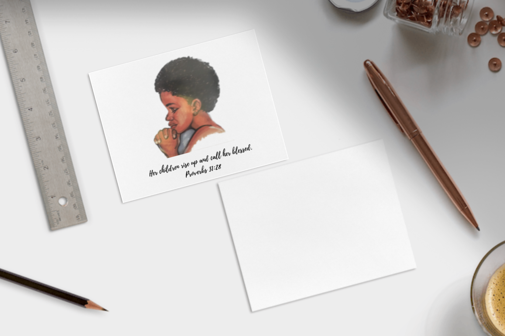 Her Children Will Rise and Call Her Blessed Greeting Cards