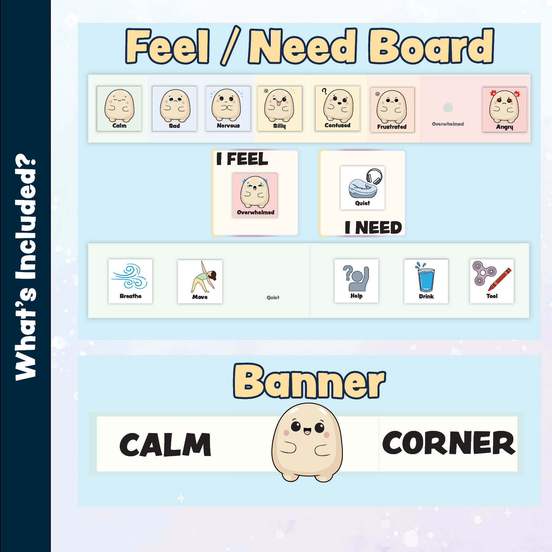 Calm Corner Kit | 10+ Items INCLUDED | Easy Assembly | Music Supported SEL