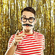 Man with Photo Booth Props