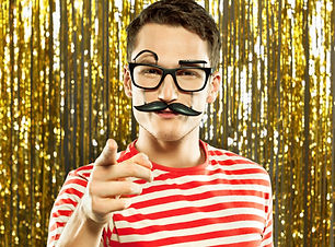 Man with Photo Booth Props