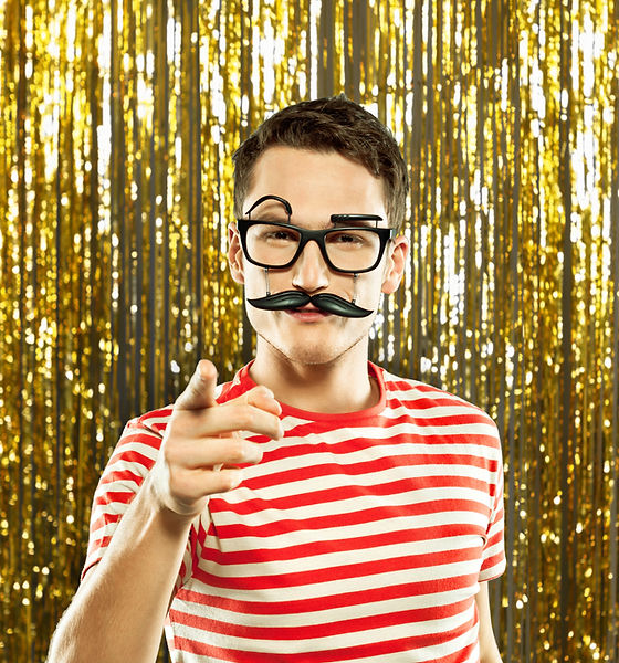 Man with Photo Booth Props
