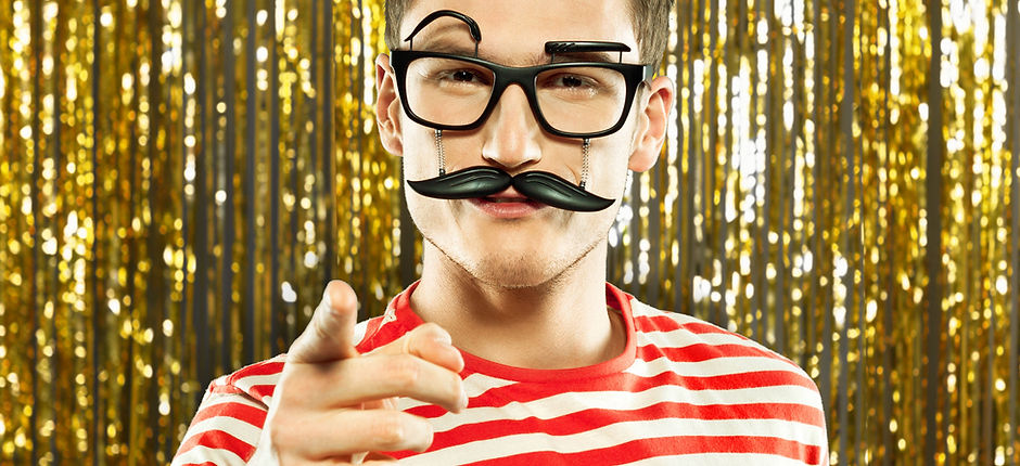 Man with Photo Booth Props