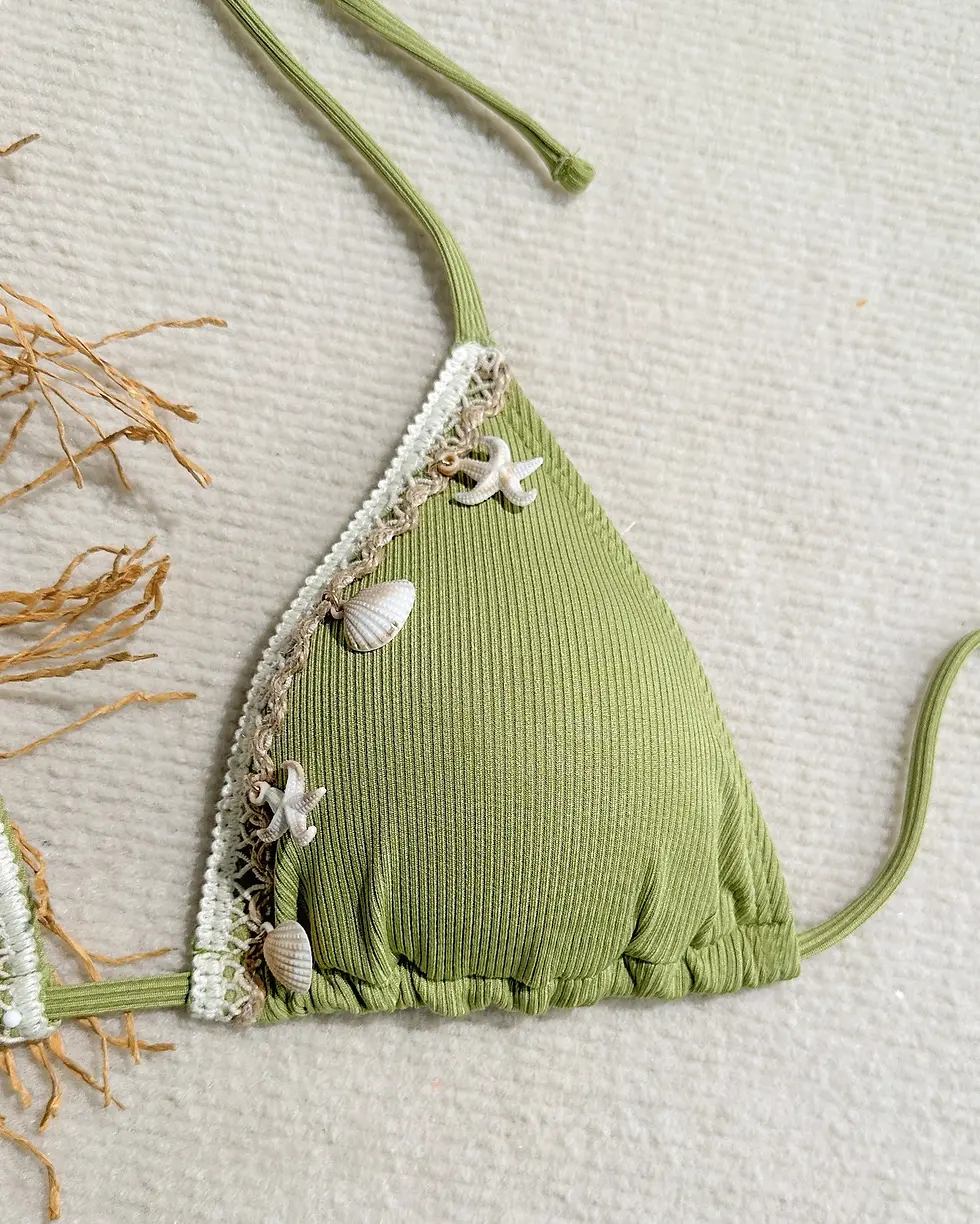 Thumbnail: Shell Triangle Halterneck Swimsuit