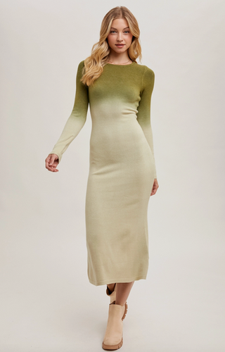 ombre knitted dress Fiorella Ombre Knit Midi Dress Orange Chic & Stylish PEGASI