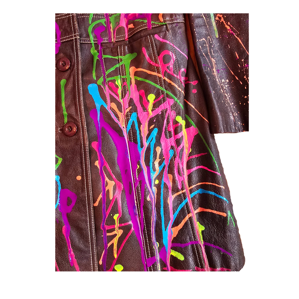 Thumbnail: Valen Brown Leather Custom Jacket 1of1