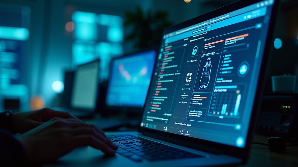 Eye-level view of a computer screen displaying cybersecurity information