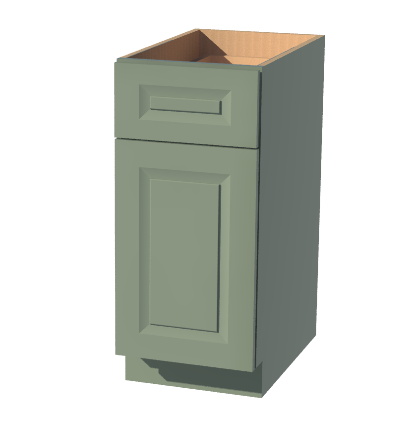 Olive Green  15" W x 34.5" H x 24" D Base Cabinet