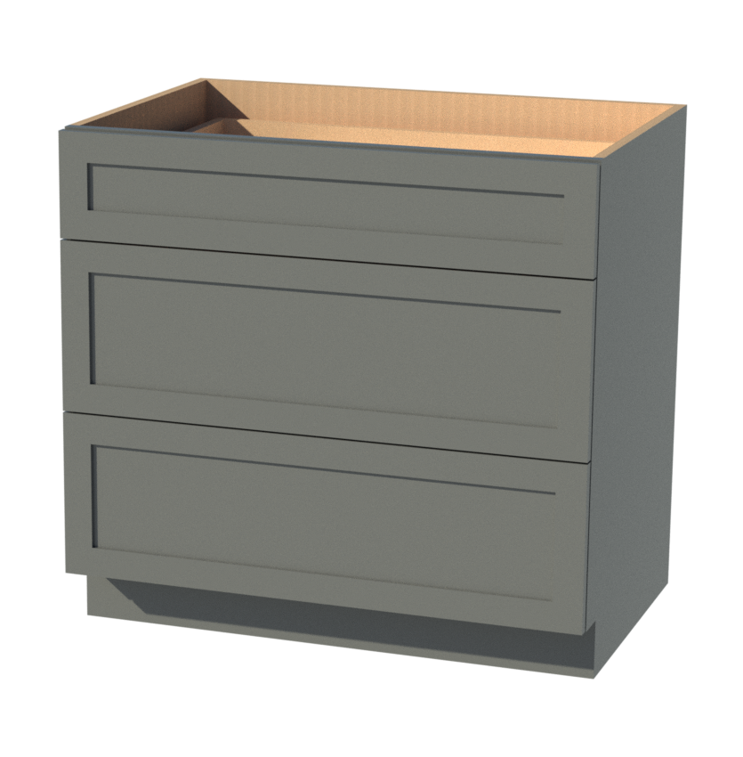 Shaker Grey 36" W x 34.5" H x 24" D Drawer Base Cabinet