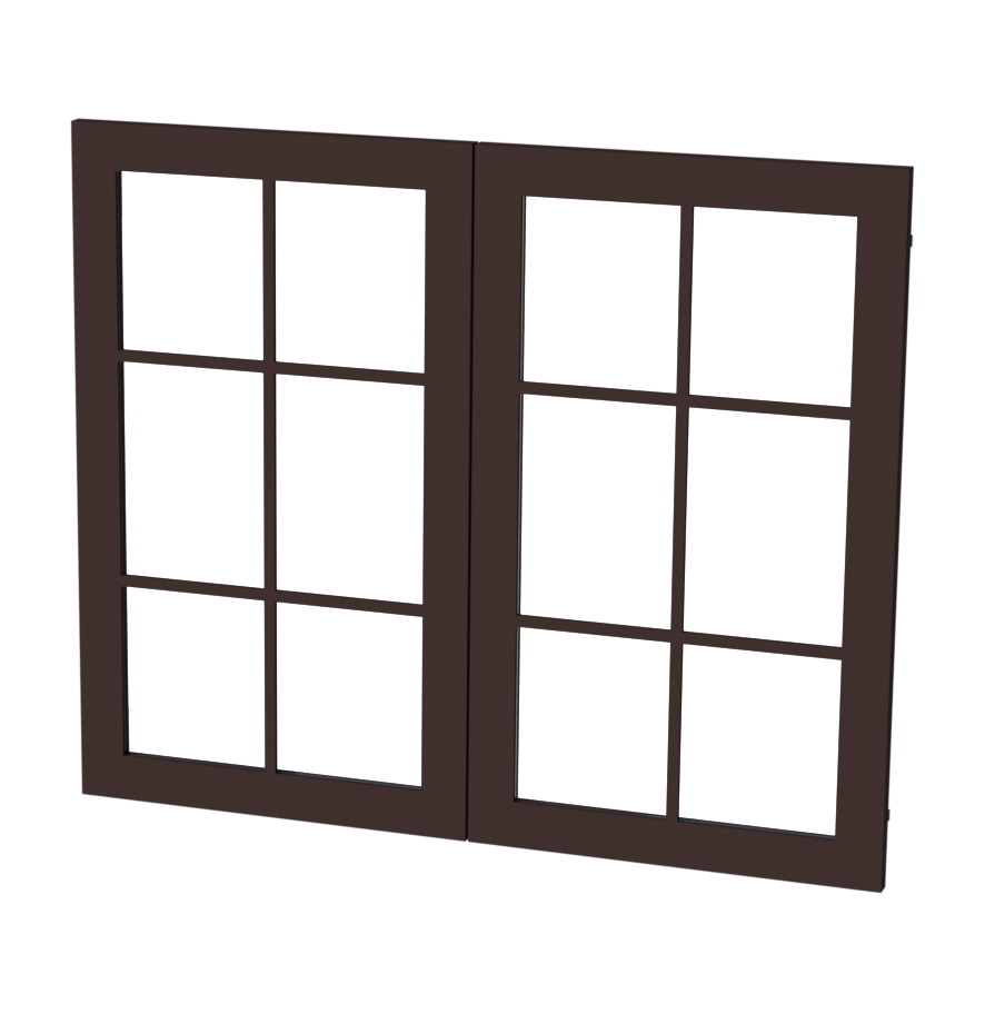 Shaker Espresso 36"W x 30" H Wall Cabinet Glass Door