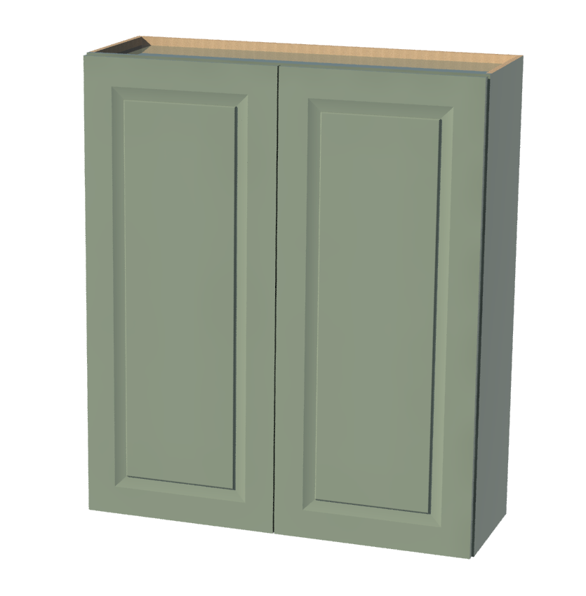 Olive Green  36"W x 42"H x 12"D Wall Cabinet