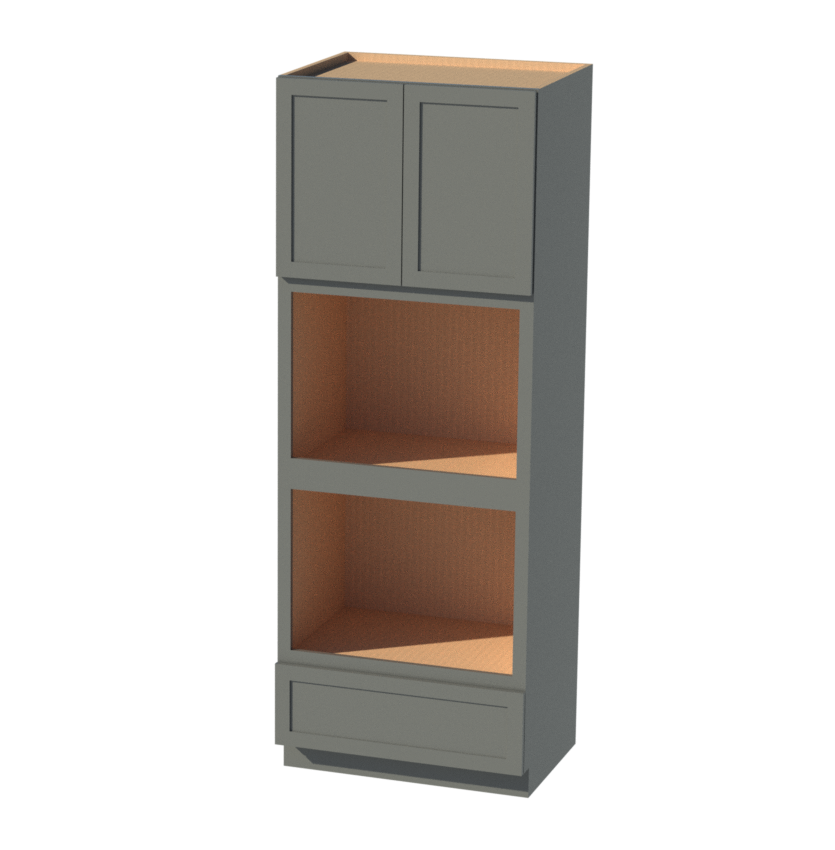 Shaker Grey 33" W x 90" H x 24" D Oven and Microwave Pantry Cabinet
