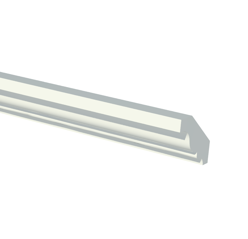 Shaker White 02" H x 96" L Cabinet Accessory Crown Molding