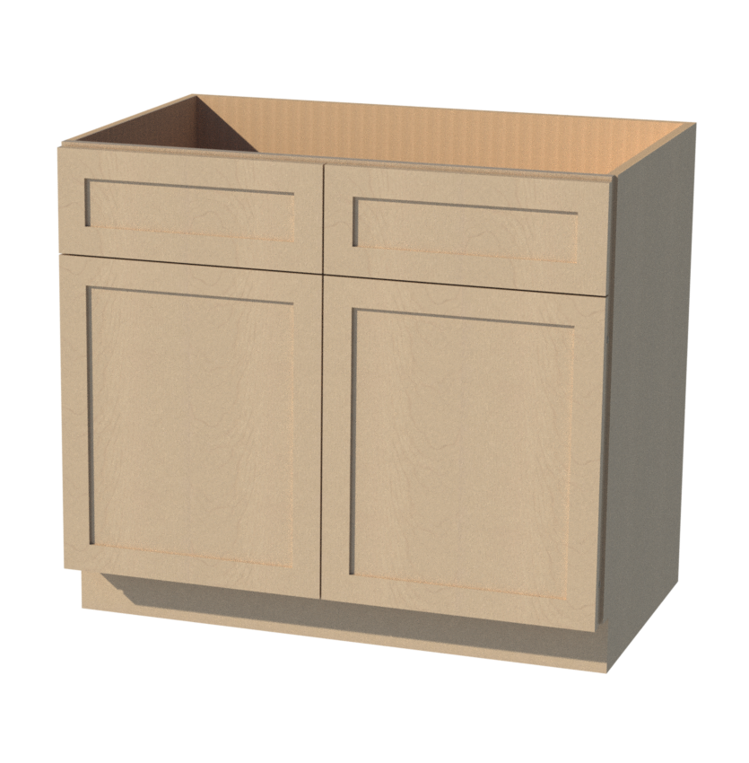 Shaker Natural Oak 39" W x 34.5" H x 24" D Sink Base Cabinet