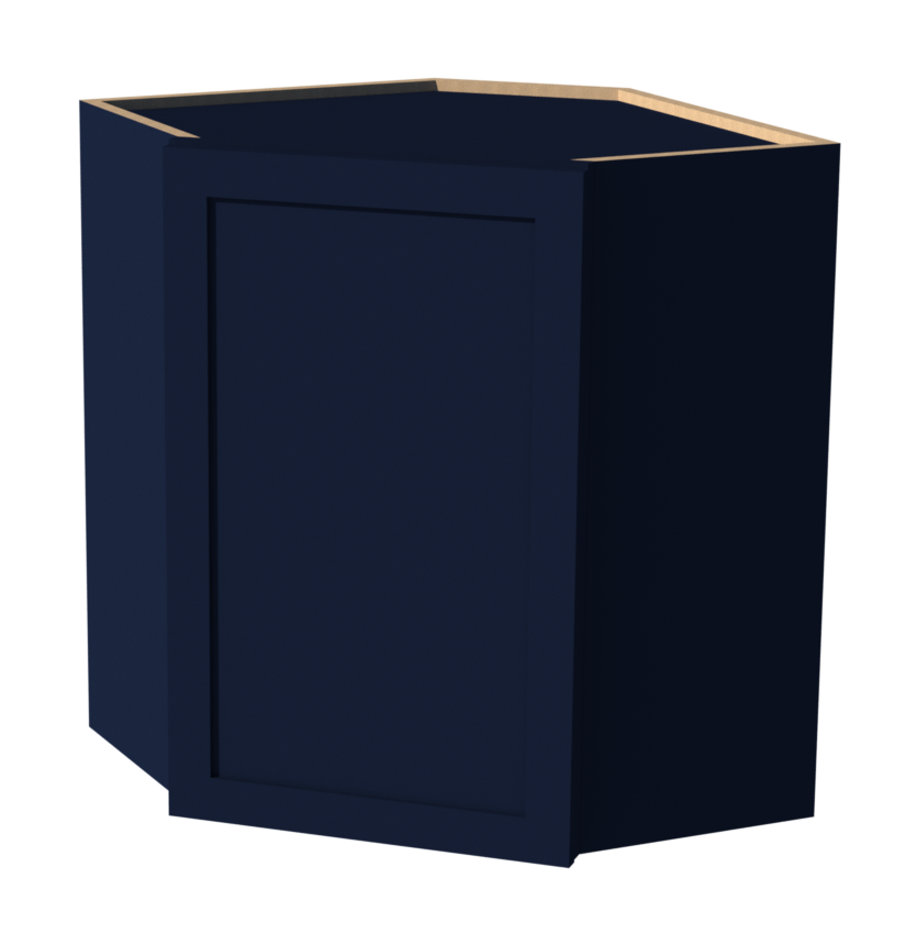 Shaker Navy Blue 24" W x 30" H x 24" D  Diagonal Corner Wall Cabinet